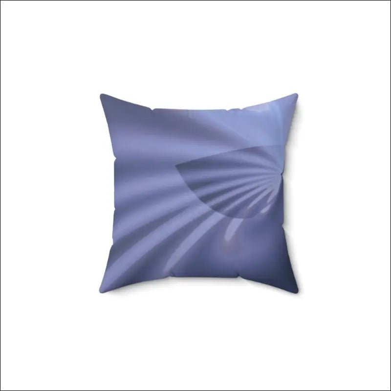 Square decorative pillow with a subtle fan-shaped shadow pattern in lavender blue.