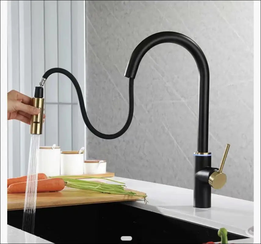 12 -Smart Touch Kitchen Faucet Stainless Steel Digital Display. Pull-out Universal - Handmade White Smart Hot And Cold