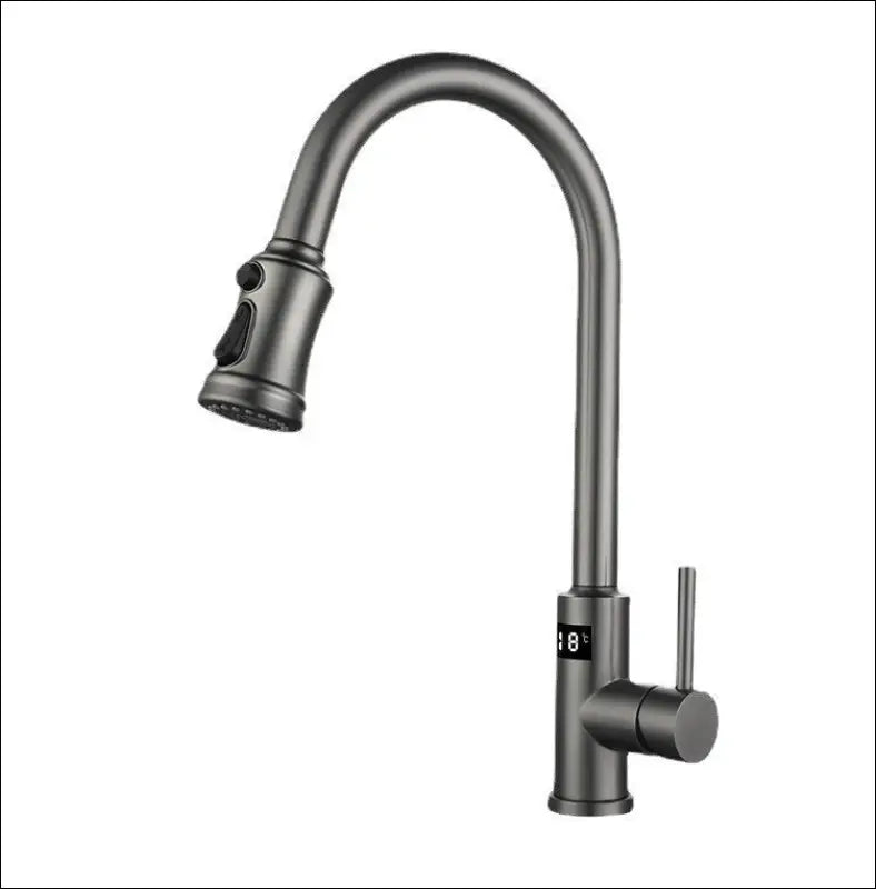 12 -Smart Touch Kitchen Faucet Stainless Steel Digital Display. Pull-out Universal - Handmade White Smart Hot And Cold