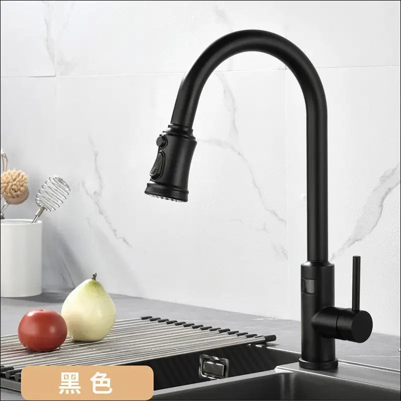 12 -Smart Touch Kitchen Faucet Stainless Steel Digital Display. Pull-out Universal - Handmade White Smart Hot And Cold