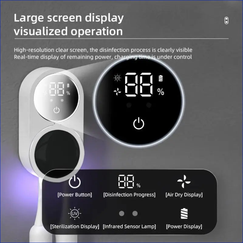 Digital control panel with circular and rectangular displays showing various settings and indicators.