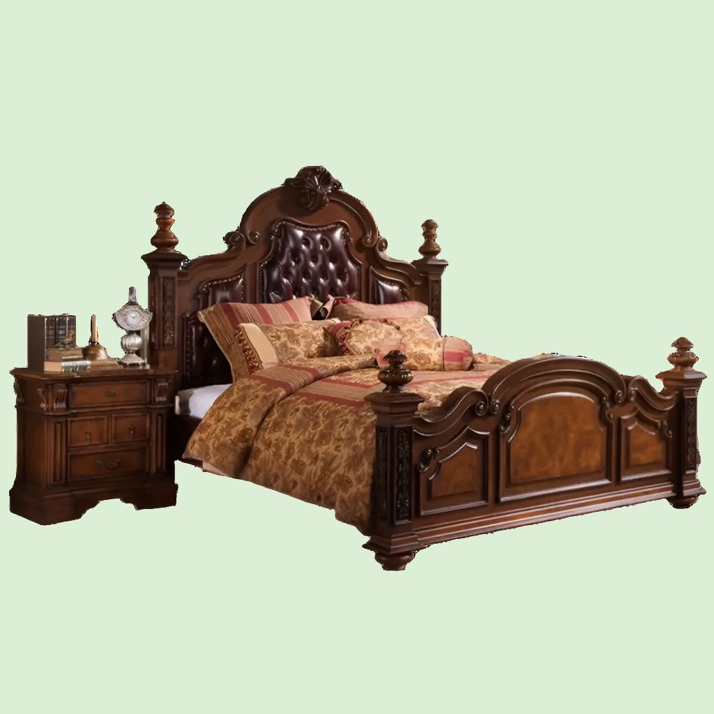 5 -Solid Wood Queen and King Sized bed. Beautifully hand carved features - bed frame Handmade Goodwood Furniture