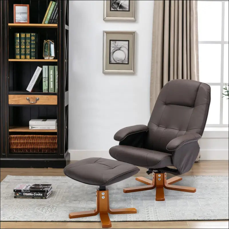 Comfort at its best. This beautiful recliner come with a seperate Ottoman for those breaks or naps that are needed after a hard day in the den or office or both....Goodwood-furniture