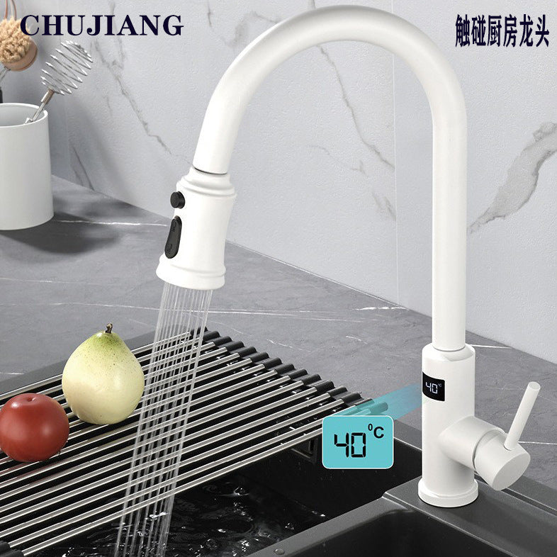 Goodwood-furniture, Goodwood-furniture.com, 12 -Smart Touch Kitchen Faucet Stainless Steel Digital Display. Pull-out Universal Faucet
