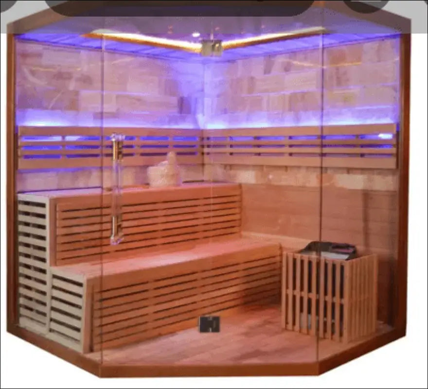 (Copy) Himalayan Rock salt insulated Indoor Steam sauna. Comes in Hemlock and Red Cedar - Infrared-Traditional-Steam