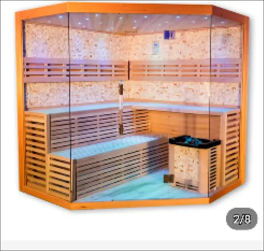 (Copy) Himalayan Rock salt insulated Indoor Steam sauna. Comes in Hemlock and Red Cedar - Infrared-Traditional-Steam