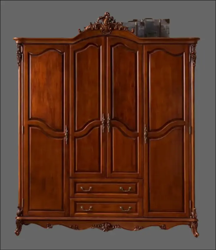 Full sized Wardrobe. Made from solid Birchwood. With detailed hand carved accents. - Solid Wood Furniture