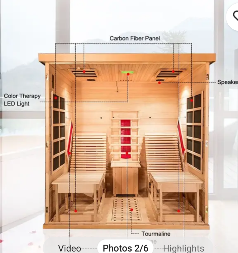 Cross section diagram of indoor Hemlock sauna