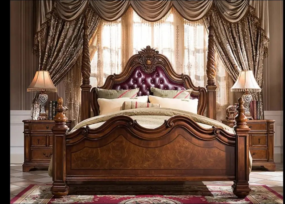 French style king sized bed with nightstands