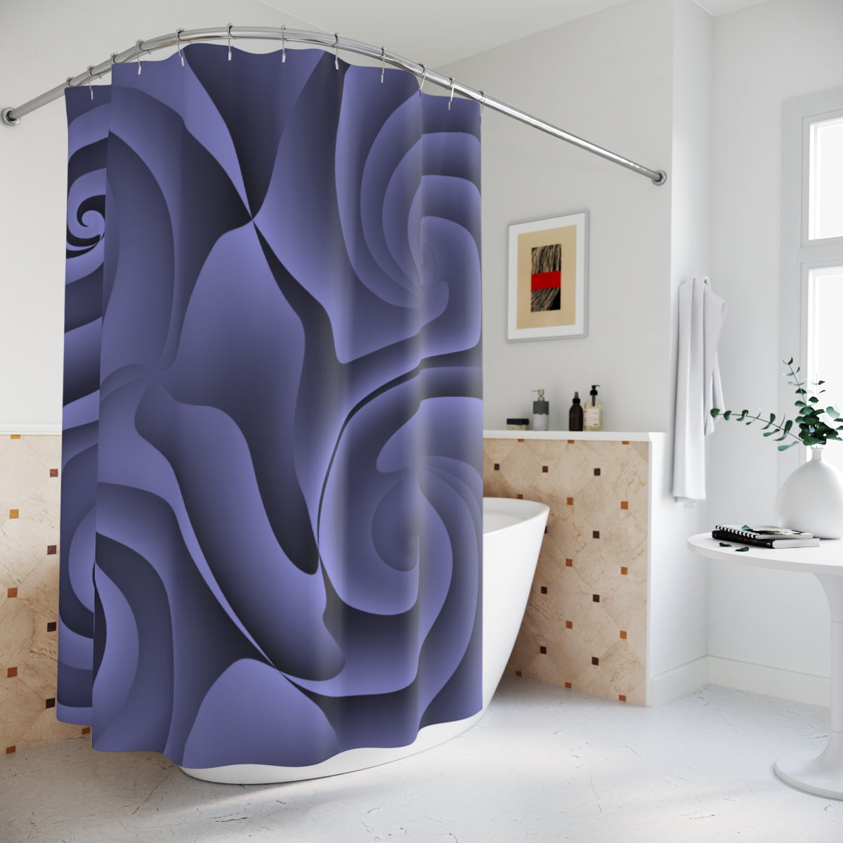 ’Twins’ Shower curtain 100% polyester 71x72. - Bathroom products Handmade Goodwood Furniture 3 -Area rugs mats