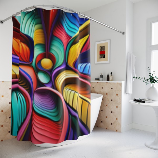 ’Twins’ Shower curtain 100% polyester 71x72. - Bathroom products Handmade Goodwood Furniture 3 -Area rugs mats